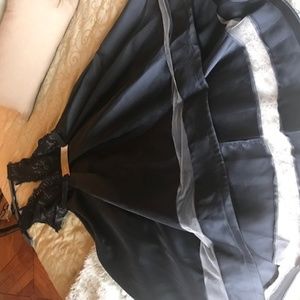 Nicole Bakti Cocktail Dress in Black and Creme